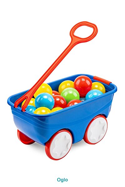 OGLO Gezgin Vagon Oyun Seti 24 Adet 7 cm Renkli Top Mavi