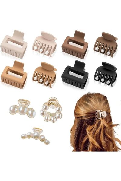 Lonimia 11Pcs Stylish Hair Claw Clips,8 Pcs Matte Hair Clips With Rectangular...