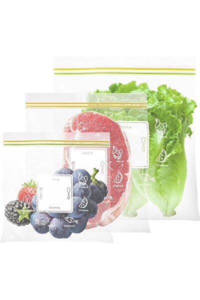 NALACAL 65 Pieces Food Storage Freezer Bags, Reusable Seal Zip Lock Sandwich ...