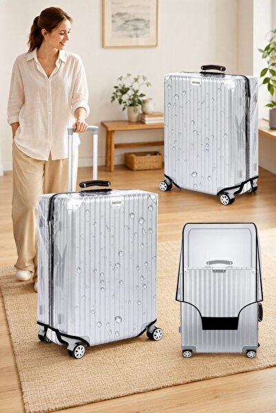 Generic 1 Piece Transparent Pvc Waterproof Luggage Cover Protector Suitcase A...