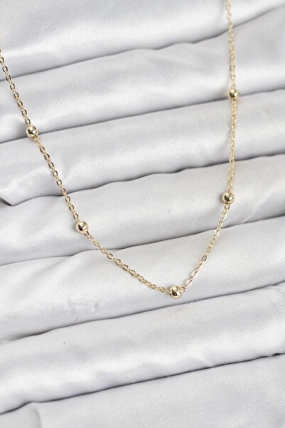 SORA GROUP Cm Gold Color Ball Chain Women's Necklace