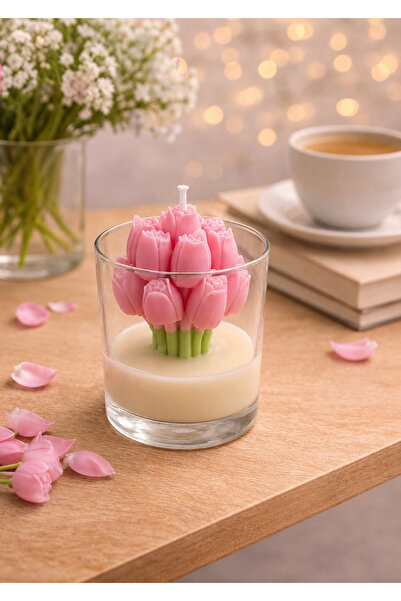 magnocandles Dekoratif Lale Çiçek Mum | Hediyelik Mum | Dekoratif Mum Kokulu