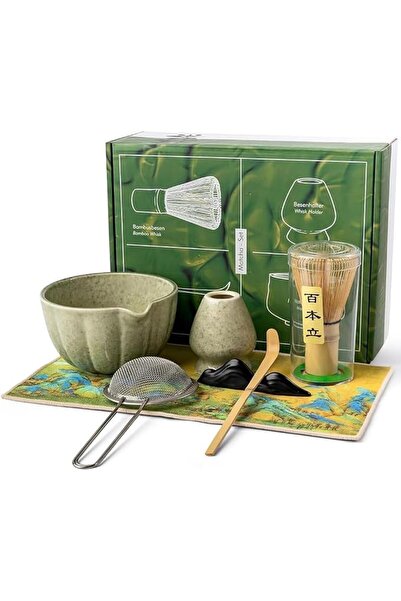 BOOMBOOMBOOM BOOM Matcha Tea Set, 7 Pcs Japanese Matcha Kit, Bowl (Chawan) wi...