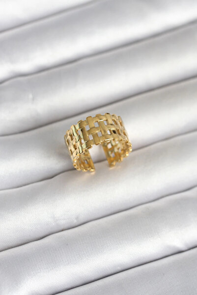 SORA GROUP 316L Steel Gold Color Mesh Model Women's Ring