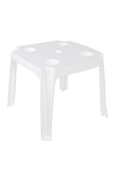 OEM Λευκό Πλαστικό Τραπέζι με Ομπρελοθήκη 44x44x39εκ.