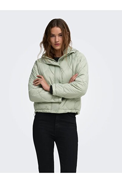 ONLY Women's Gray Onltahıa Lw Heart Hood Jacket Cc Otw Jacket