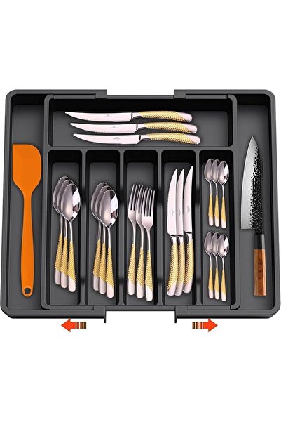 SKY TOUCH SKY-TOUCH Expandable Cutlery Drawer Organizer – Adjustable Utensil ...