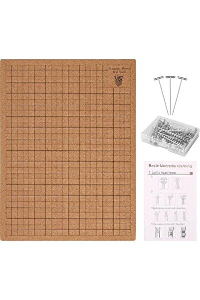 TERRIFI Macrame Project Board with Pins,12x16 inch Double-Sided Grids for Bra...