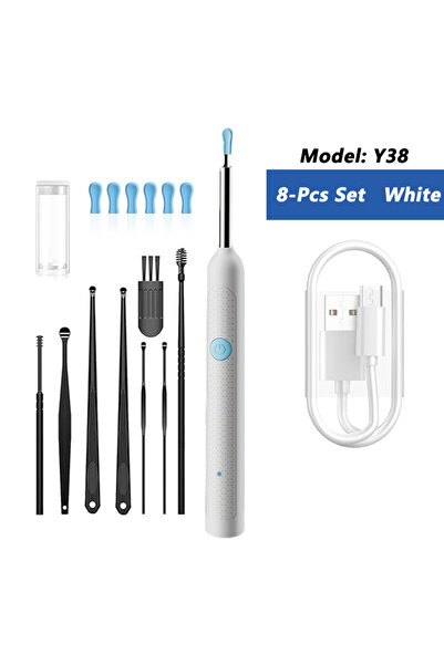 choice2 Y38 8Pcs Set White Visual Ear Wax Cleaner with Camera Safe Earwax Rem...