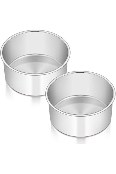 Generic 6 x 3 Inch Round Cake Pans, Stainless Steel Deep Cake Baking Pan for ...
