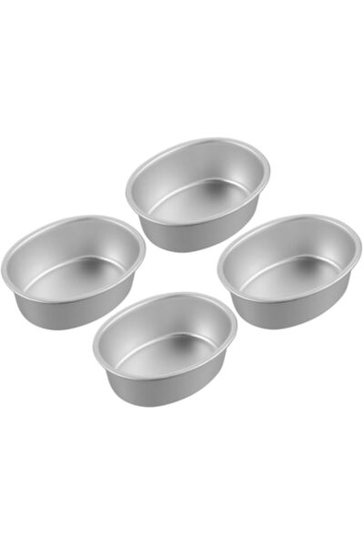 Generic SUPVOX 4pcs Non-stick Oval Cake Aluminum Alloy Baking Molds for Cakes...