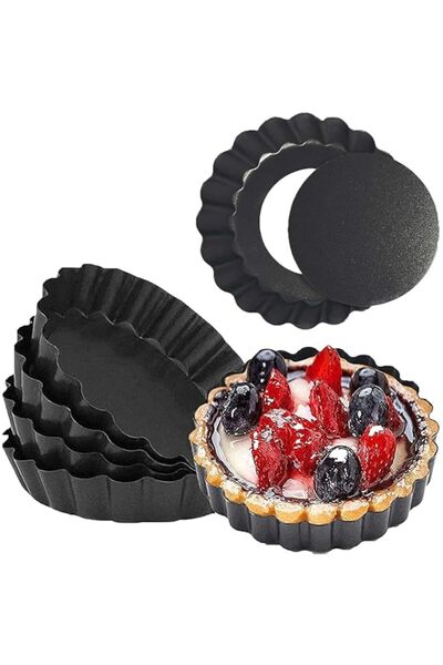 Generic X spring Round Nonstick Quiche Pan, 6 PCS 10cm Mini Tart Pans with Re...