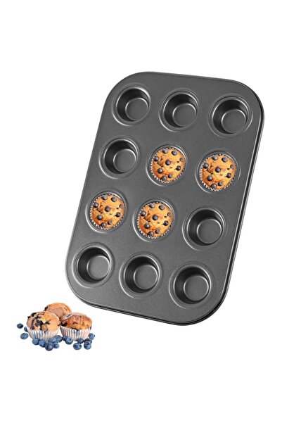 Generic Mini Muffin Pan 12 Cup Nonstick Muffin Tin, 1Pack Carbon Steel Small ...