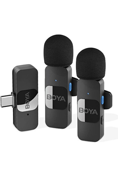 AS BOYA Boya BY-V20 Type-C Σετ Ασύρματου Μικροφώνου Πέτου με Κλιπ για Κινητό