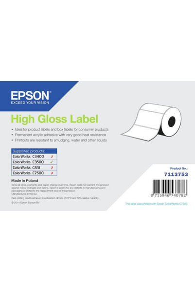 EPSON Αυτοκόλλητες Ετικέτες Υψηλής Γυαλάδας 610 σε Ρολό 102x51mm