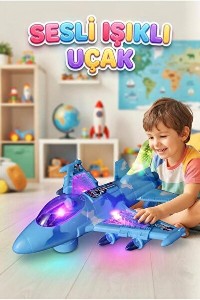 Tıfıl Toys Işıklı ve Müzikli Çarp-Dön Savaş Uçağı - Hareketli ve Eğlenceli Oy...