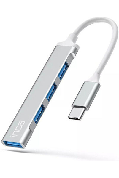 Inca Διανομέας USB 4 Θυρών USB 2.0 με σύνδεση USB-A Ασημί Κωδικός: IUSB-04TX