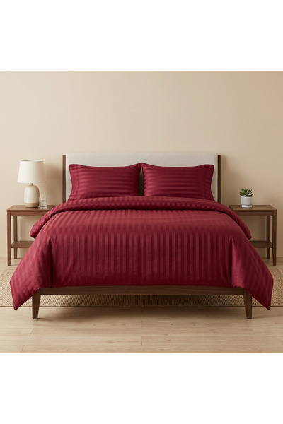 Oasis Cotton طقم مفرش كينج مزدوج تقليم فندقي 5 قطع مع حشوة لحاف
