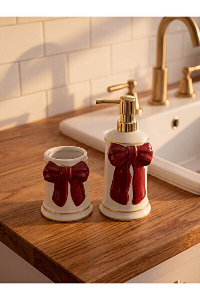 LC Waikiki Sparkling Choices by Shining Store Ceramic Bathroom Set with Bow F...
