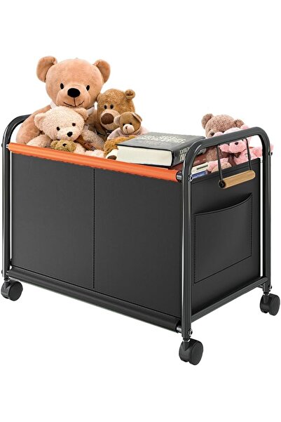 GENERAL Extra Large Toy Chest with Wheels, Toy Storage Organizer for Kids Met...