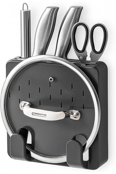 KASTWAVE Knife Holder, Knife Block & Utensil Holder, Stainless Steel Hang Kni...