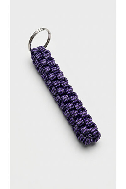 PARACORD Alpin 550 Anahtarlık/Fitilli Mor - El Yapımı Dayanıklı Anahtarlık