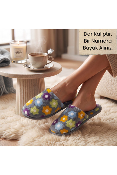 AYLASYA Kadın Kışlık-Misafir-Çeyizlik Yumuşak Süngerli Taban Ev Terliği