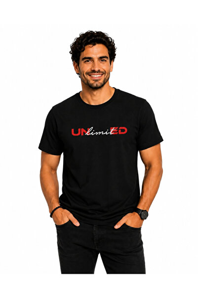 ETİFA Απεριόριστο Premium Unisex T-Shirt 100% Βαμβάκι Μοντέρνο Μαύρο T-Shirt