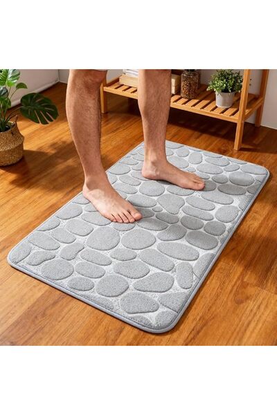 GENERAL Cobaltstone Absorbent Bathroom Rug Non-Slip Rubber Backed Quick Dryin...