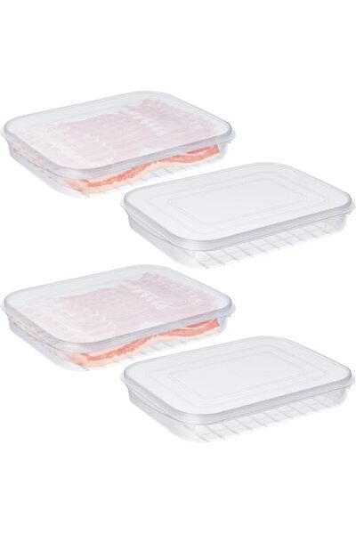 SWIUKPHE 4 Pack BPA-Free Fridge Organizer Bins, Stackable Lidded Food Storage...