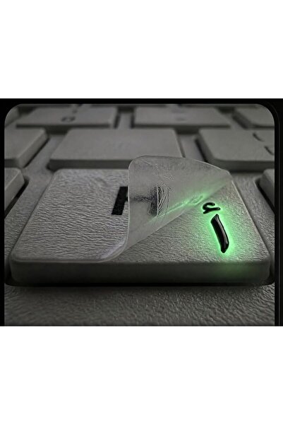 Comet Arabic 3D Glow-In-The-Dark Keyboard Stickers – White Raised Uv Resin Ar...