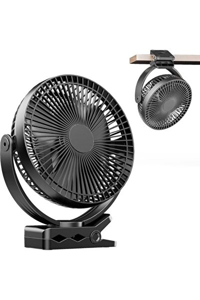 STARSTAR USB rechargeable portable fan, 8-inch camping fan, 10000mAh clip-on ...