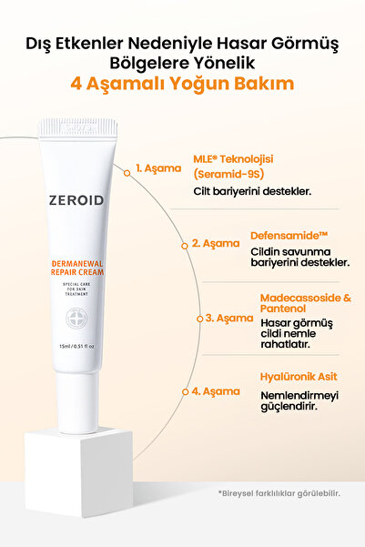 zeroid Hassas Atopik Ciltlere Bariyer Destekleyici Kızarıklık Karşıtı Krem Dermanewal Repair Cream