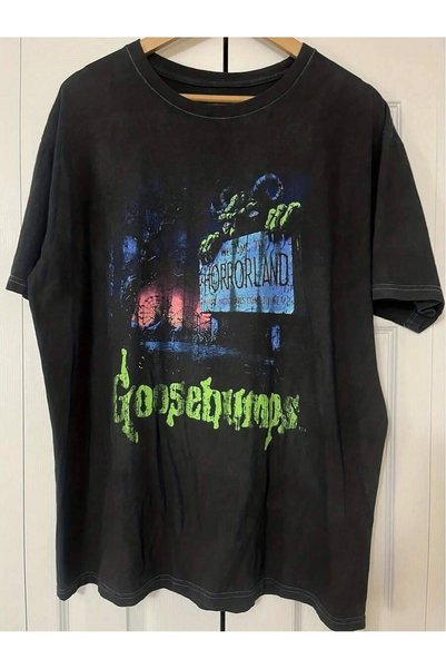 29CUN [Horrorland Tee] 'Welcome To Horrorland' Logo XL Black T-Shirt - Casual Round Neck, Essential For Enthusiasts, Any Season, Long-Lasting & Machine Washable