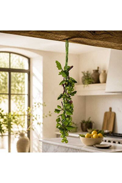 decotoys White grapes decoration on rope 2/set