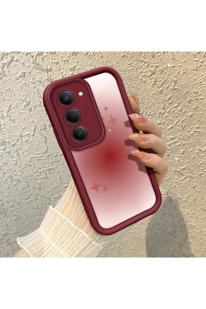 CHICASELUX Redmi 15 4G/5G Compatible Maroon Blur Gradient Star Pattern Silico...