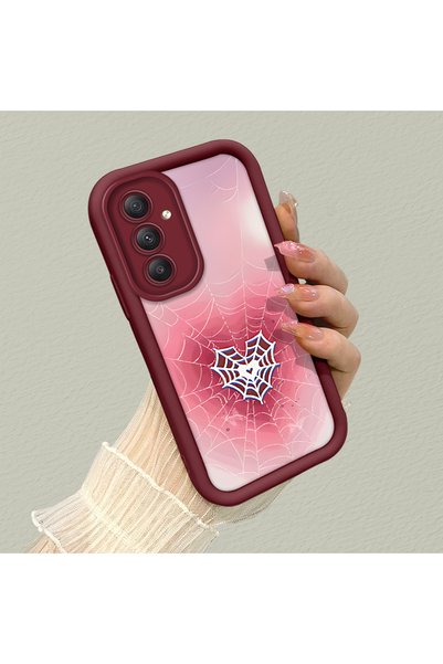 CHICASELUX Samsung Galaxy A54 Compatible Pink Gradient Heart Spider Web Patte...