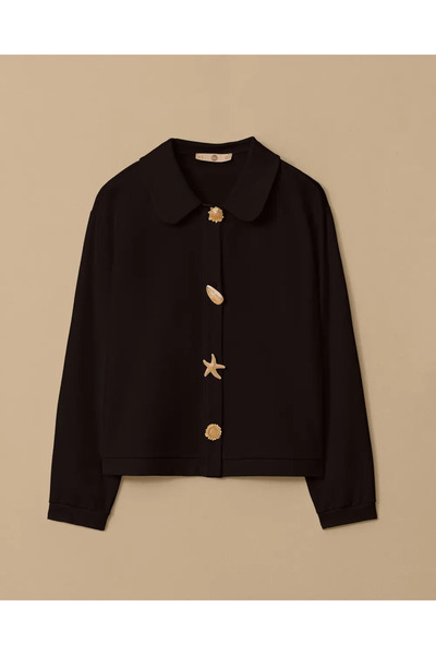 SEÇİL Bebe Collar Buttoned Knitted Jacket