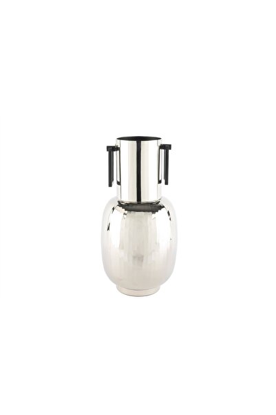 Mikasa Moor Silver Matte Black Vase with Handle 18X37Cm