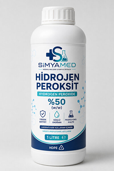 SİMYAMED Hidrojen Peroksit %50 (H₂O₂) 1 Litre – Yüksek Safiyet – Laboratuvar ...