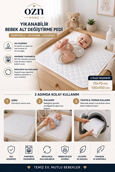 OZNHOME Ozn Home Washable Baby Changing Pad Soft Quilted