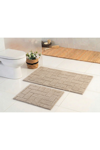 Gökyıldız Elite Pamuklu Nevis Koyu Bej 60x100-60x50cm 2'li Banyo Paspas Seti ...