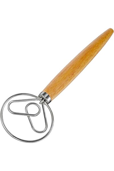 GENERAL Dough Whisk for Sourdough, Mini Stainless Steel Whisk with Wooden Han...