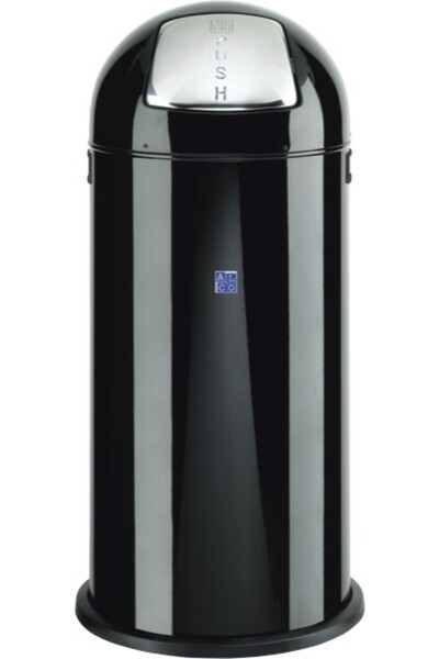 ALCO Cos Metalic Cu Capac Bombat, Forma Rotunda, 52 Litri, - Negru, 84 x 37 cm