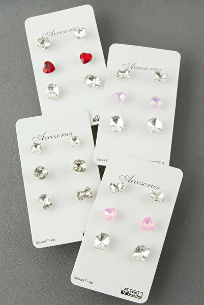 SORA GROUP Mixed Stone Earrings 6 Pieces