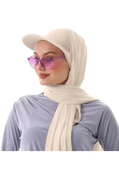 GENERAL قبعة بيسبول نسائية مع حجاب مدمج، وشاح حجاب 2 في 1 مع قبعة داخلية مدمج...