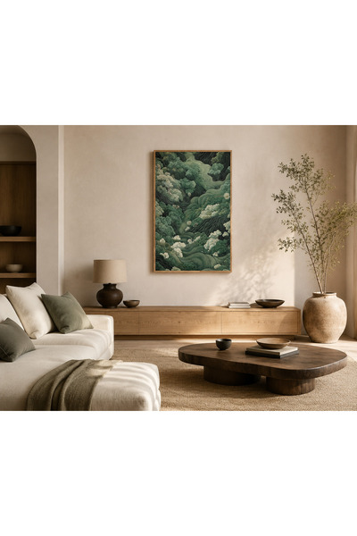 RDEKOR Curentul Valei Verzi – Pictură decorativă modernă pe perete în tonuri ...