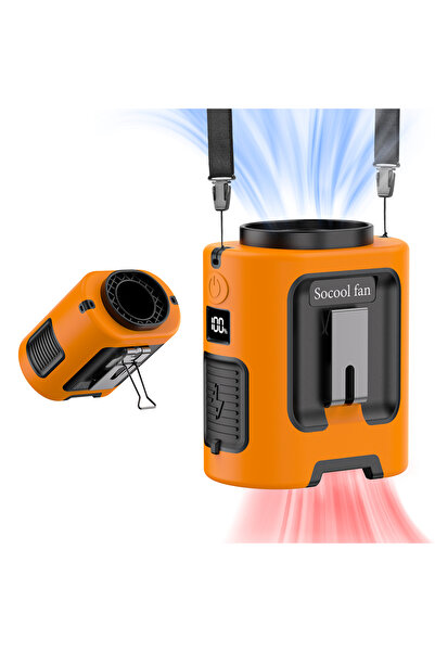 Choice Orange Socool Fan 5000mAh Portable Waist Fan Portable Hanging Neck wit...