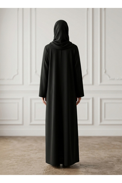 Nukhbaa Elegant Tone-on-Tone Floral Black Abaya | Nida Fabtic