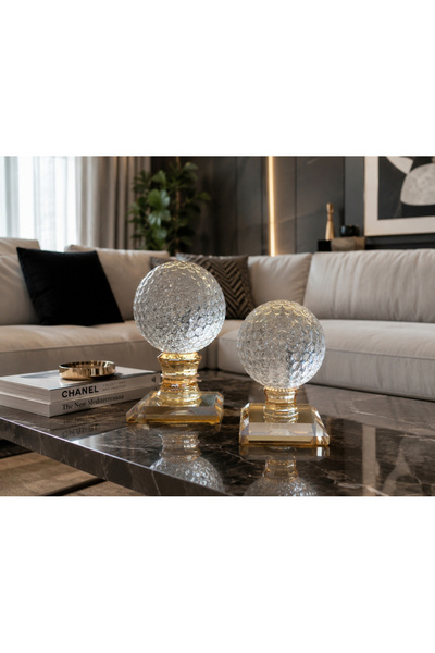 Mioletti İthal Kristal Cam Küre Obje Set